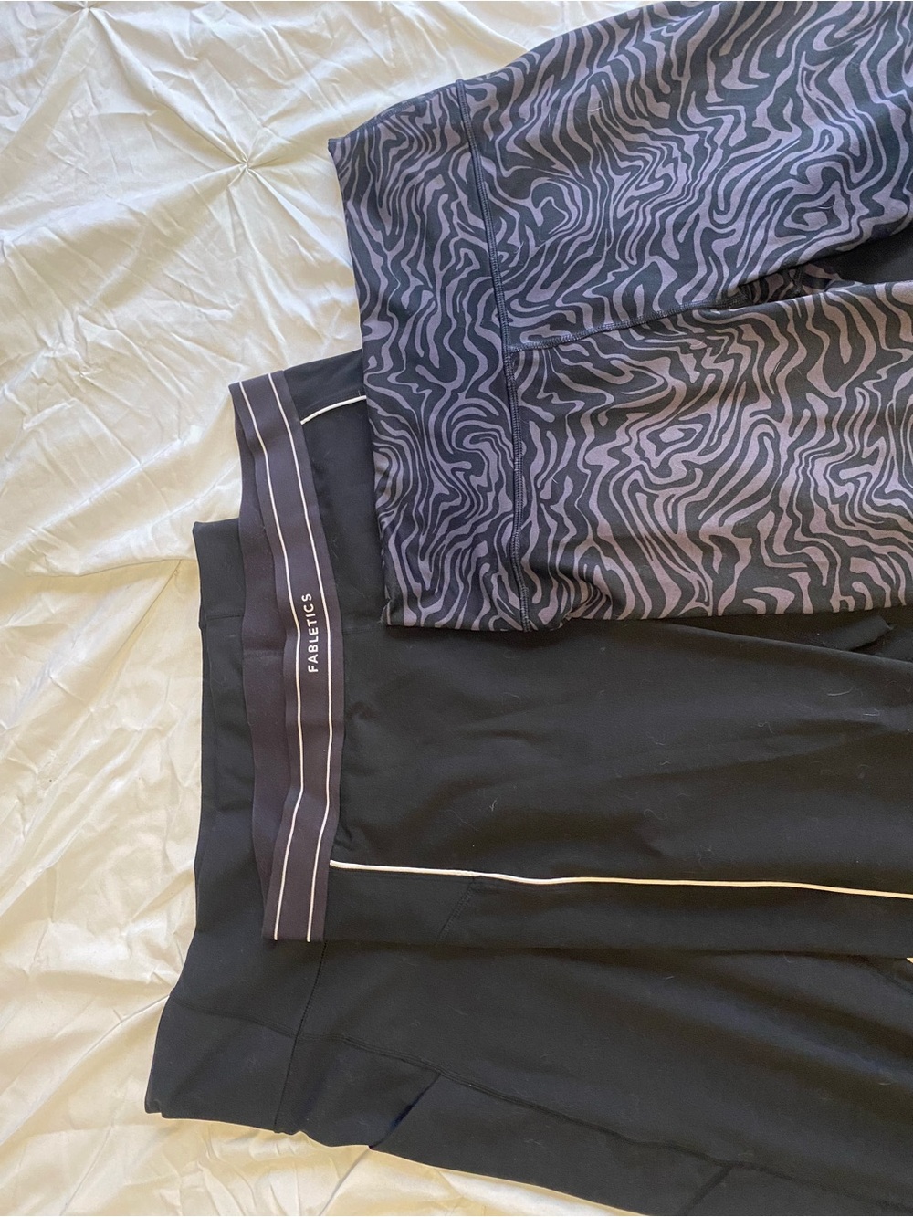 Fabletics Black High-Waist Leggings & Purple Zebra-Print (3-pack)